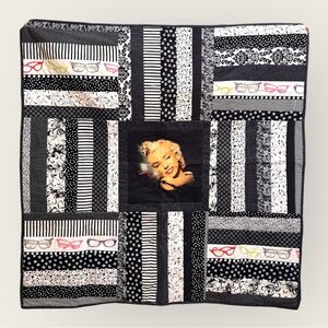 Hand crafted Marilyn Monroe b&w quilt